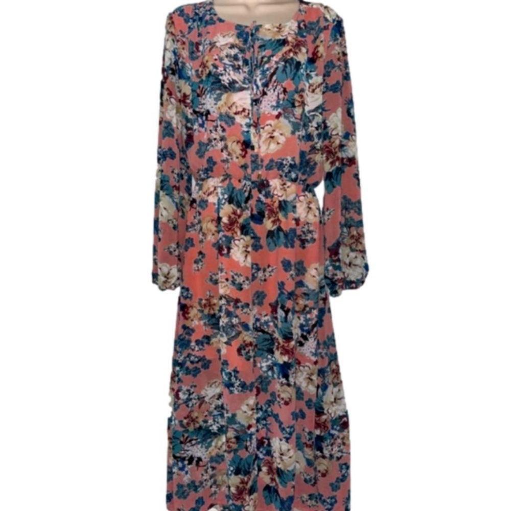WAYF Floral Long Sleeved Dress, Size Small NWOT